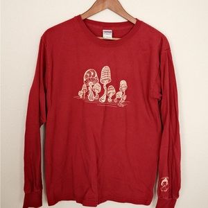 Mushroom Graphic Tee Long Sleeve Red